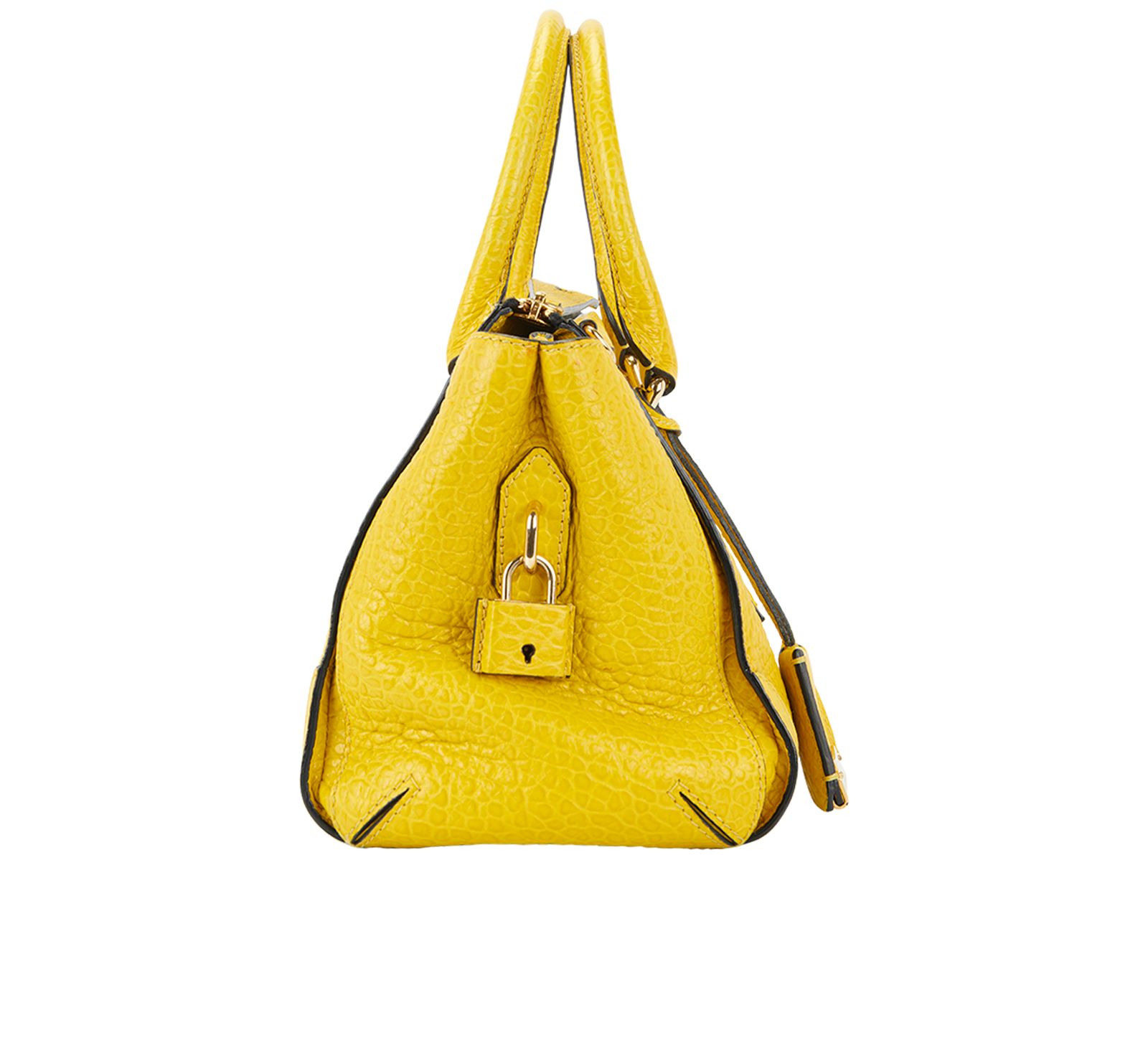 Heritage Small Gladstone Tote, &pound;250, Handbags, Yellow, Leather, Side view